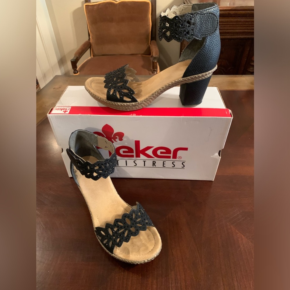 Rieker Block Heel Sandals Size 37